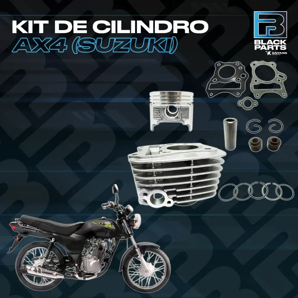 CILINDRO KIT - AX4/GD115 EVO (SUZUKI) - (D:50.65mm - H:95.55mm - P:14mm - PISTON PLANO ) - COLOR PLATA