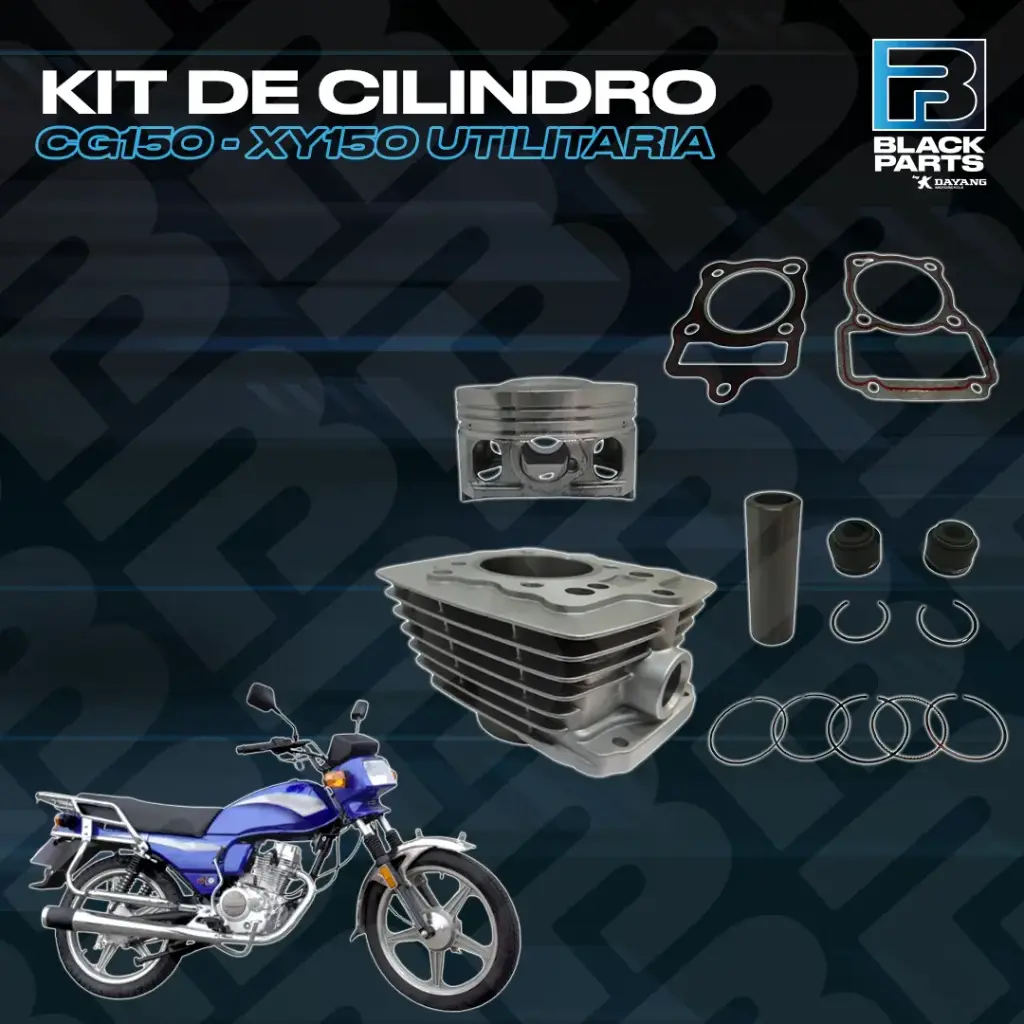 KIT DE CILINDRO CG150 - XY150 UTILITARIA SHINERAY 10D (PISTON CONVEXO BAJO)