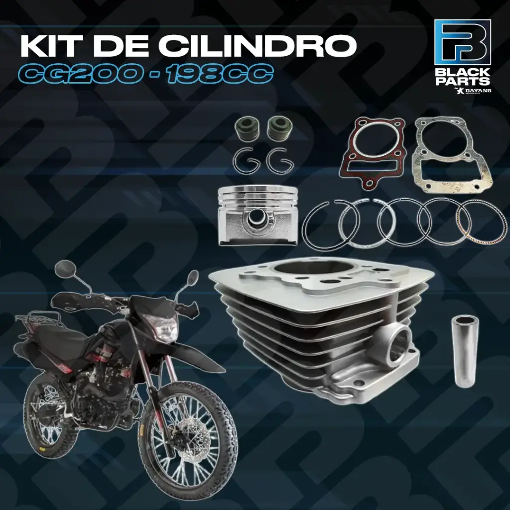 KIT DE CILINDRO (PISTÓN, CILINDRO+JUNTA+ANILLO+PIN) CG200 - 198CC 