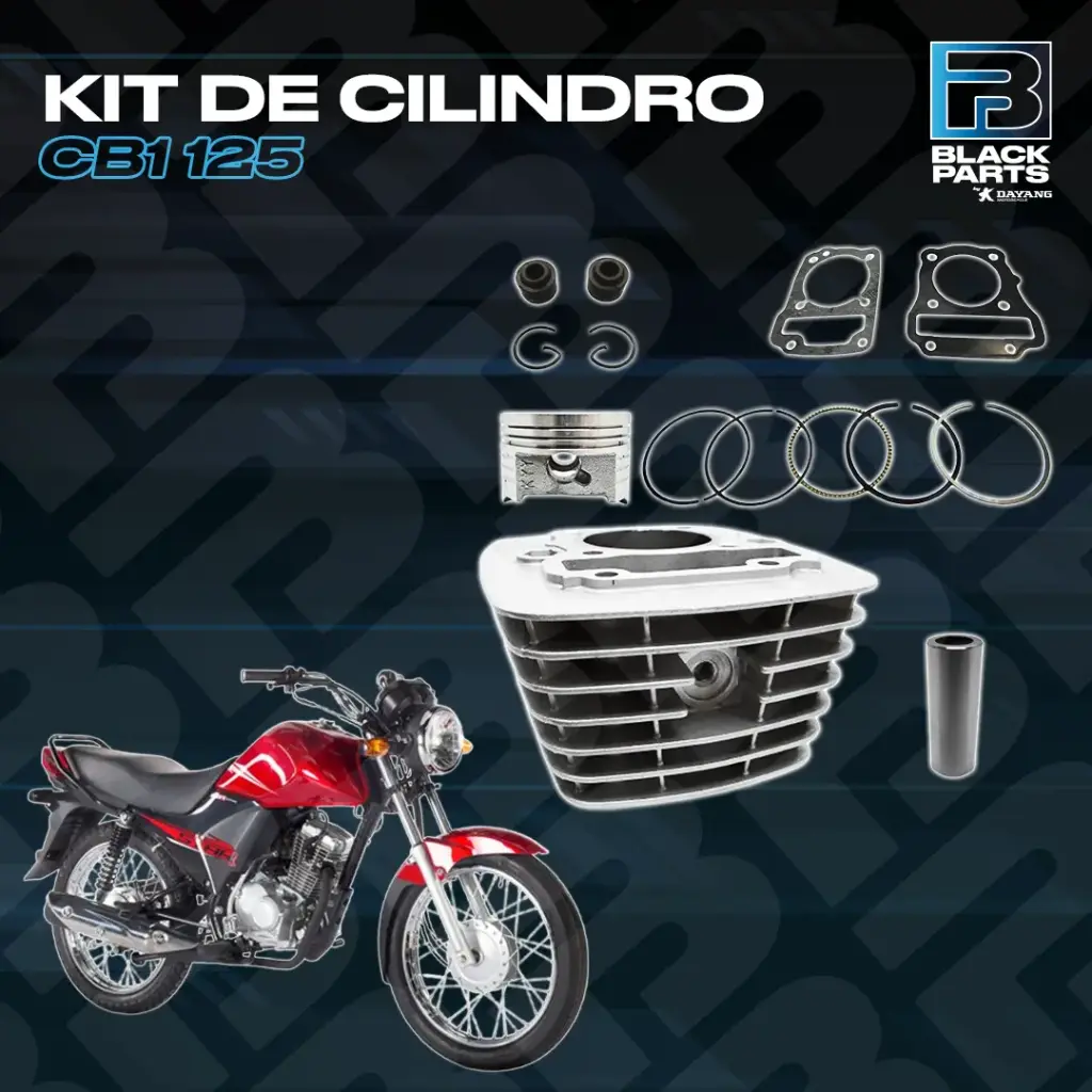 CILINDRO KIT - CB1 125 - ( D:52.40mm - H:91.70mm - P:12mm - PISTON CONCAVO ) - COLOR PLATA