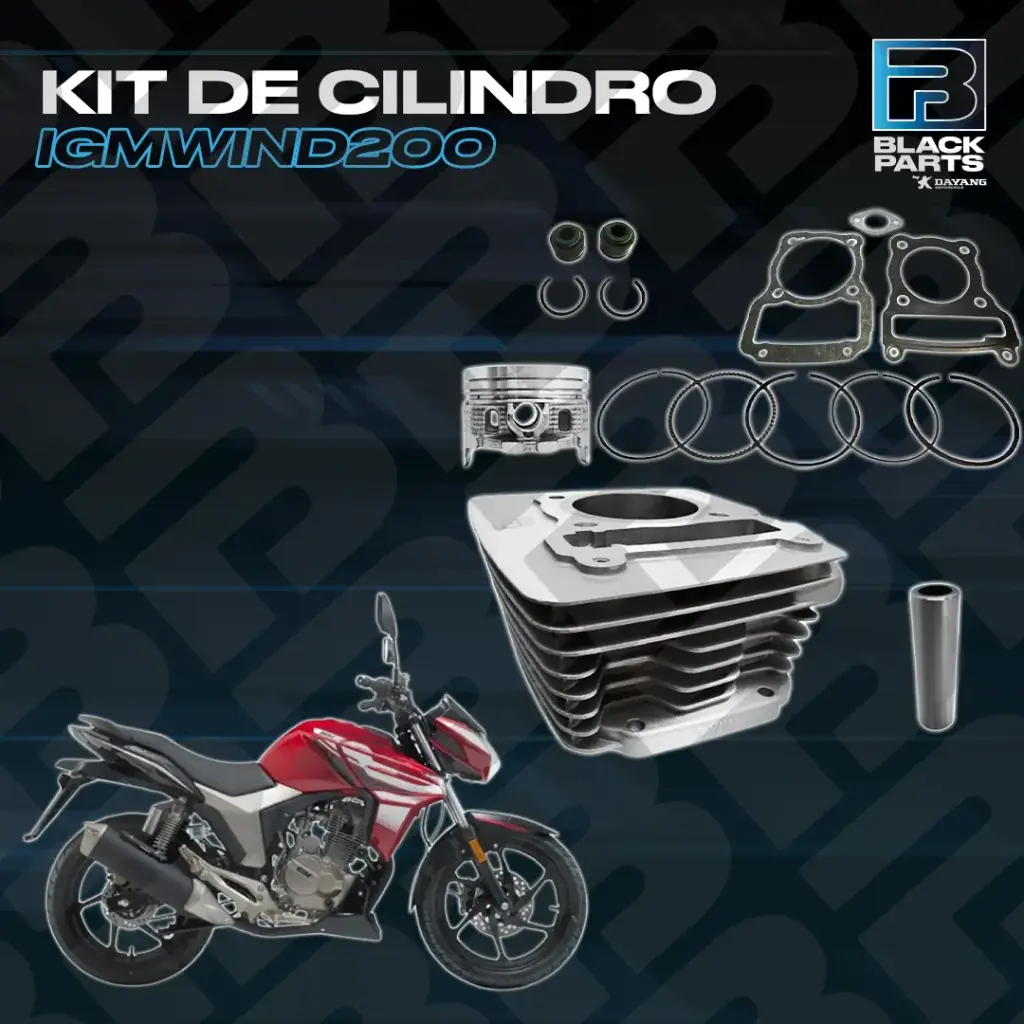 CILINDRO KIT - IGM WIND200 ( D: 61.90mm - H:105.50mm - P:13mm - PISTON CONVEXO ) - COLOR GRIS