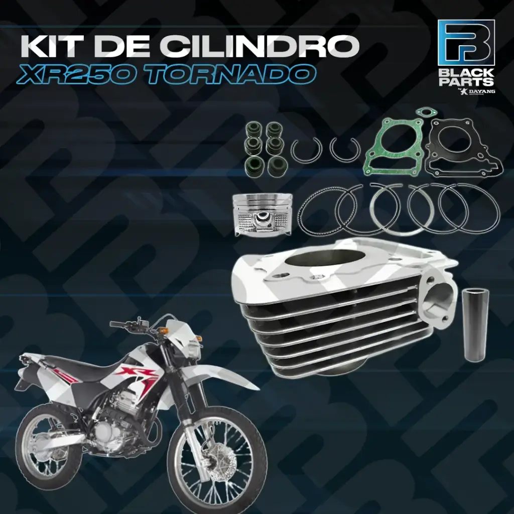 CILINDRO KIT - XR250 TORNADO - ( D:72.75mm - H:74.20mm - 17mm - PISTON BAJO ) - COLOR GRIS