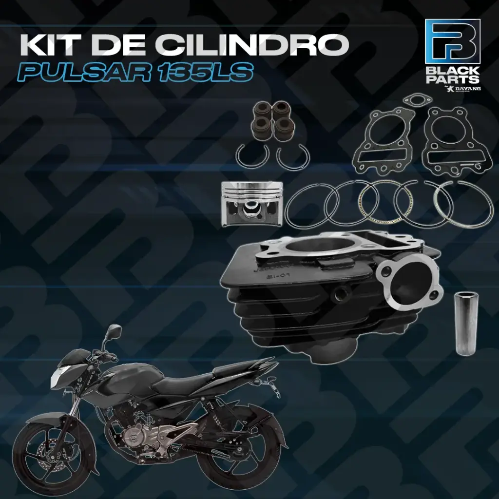 KIT DE CILINDRO (PISTÓN, CILINDRO+JUNTA+ANILLO+PIN) PULSAR 135LS 