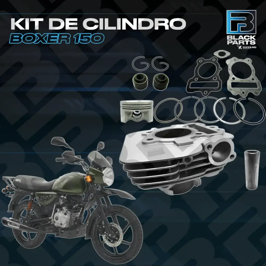CILINDRO KIT - BOXER 150 - ( D:56mm - H:95.80mm - P:14mm - PISTON CONCAVO ) - COLOR GRIS