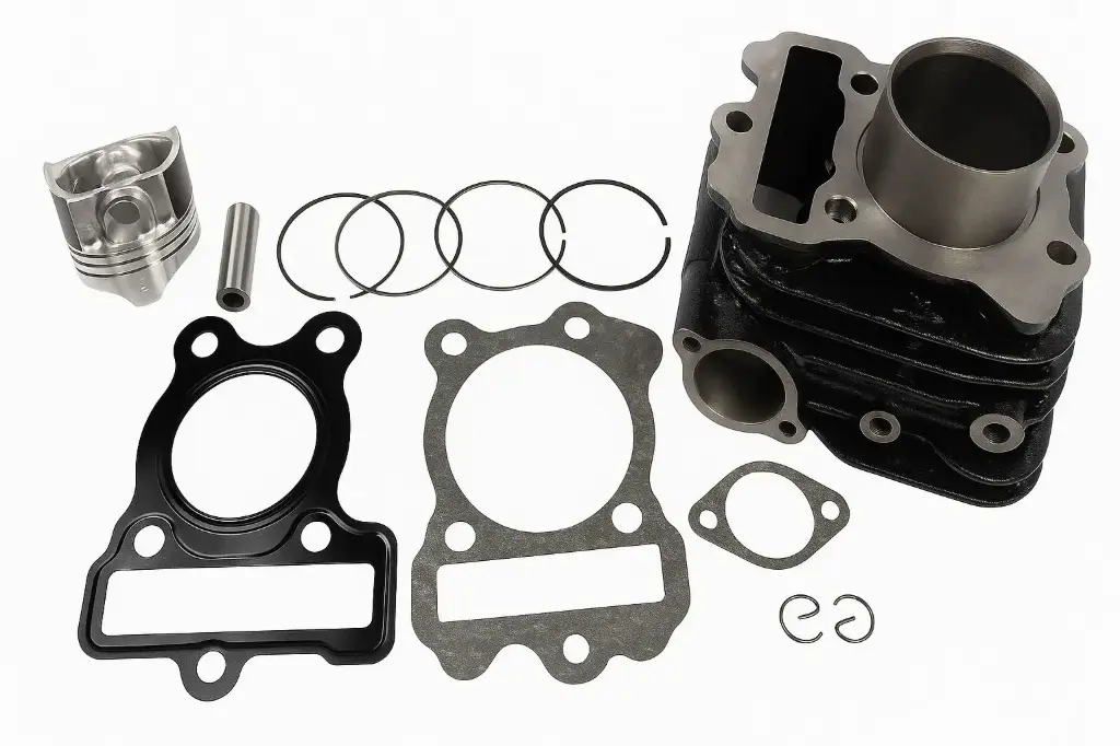 CILINDRO KIT - PLATINA 100ES - ( D:46.65mm - H:93.35mm - P:12mm - PISTON CONVEXO ) - COLOR NEGRO