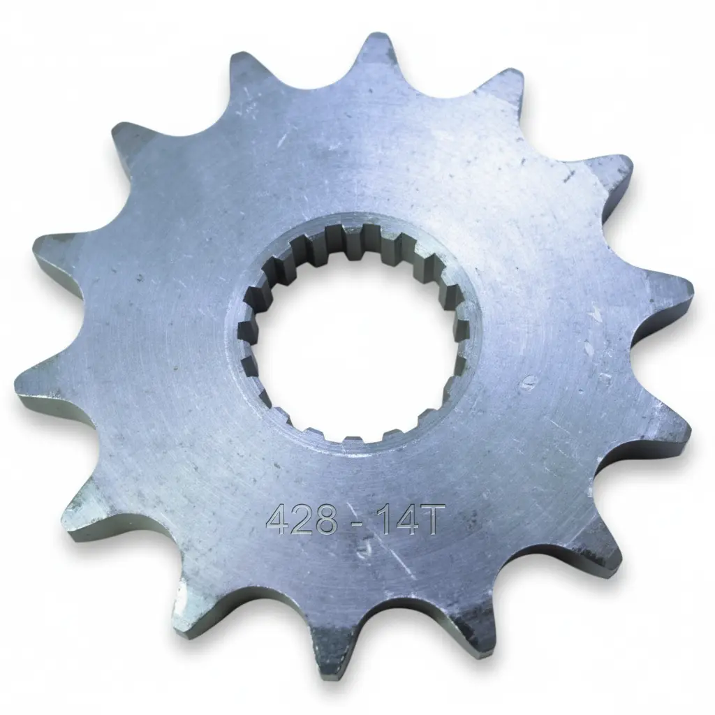 PIÑON MOTRIZ ACERO 1045 - R. ZINC 428H 14T - 2,00mm - GN125