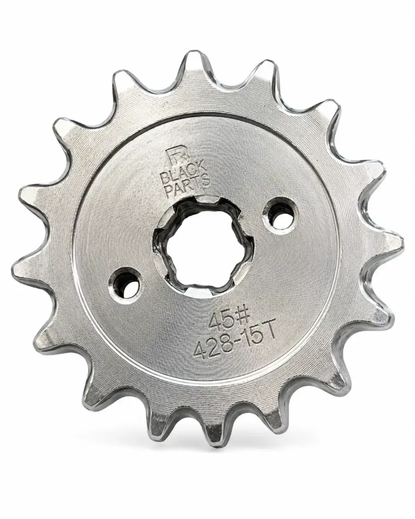 PIÑON - PULSAR135LS - 428H - 15T - 2 HUECOS - 4,60mm - MOTRIZ ACERO 1045 - R. ZINC 
