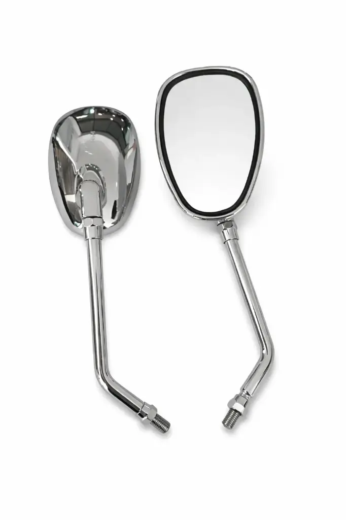 ESPEJO RETROVISOR OVALADO CROMADO - UNIVERSAL (BRAZO LARGO)