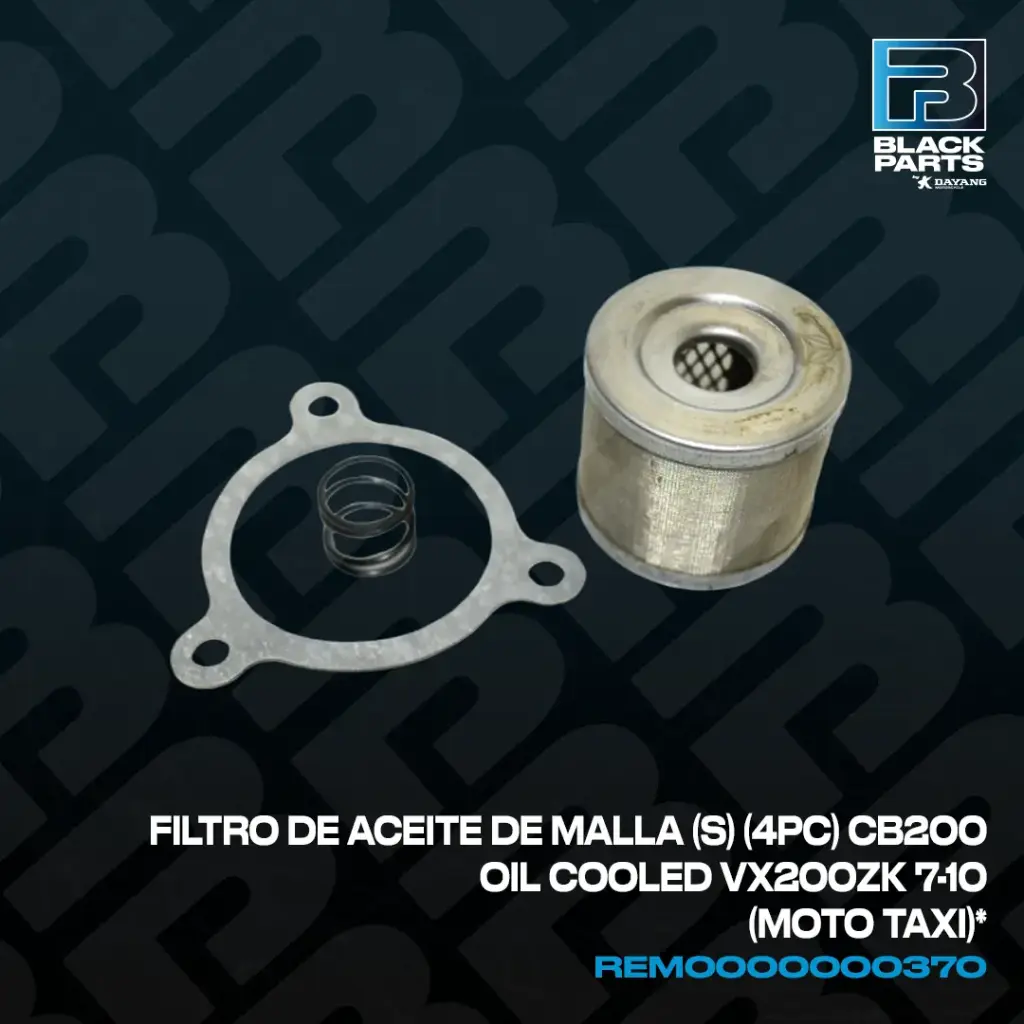 FILTRO DE ACEITE DE MALLA CB200 OIL COOLED VX200ZK 7-10