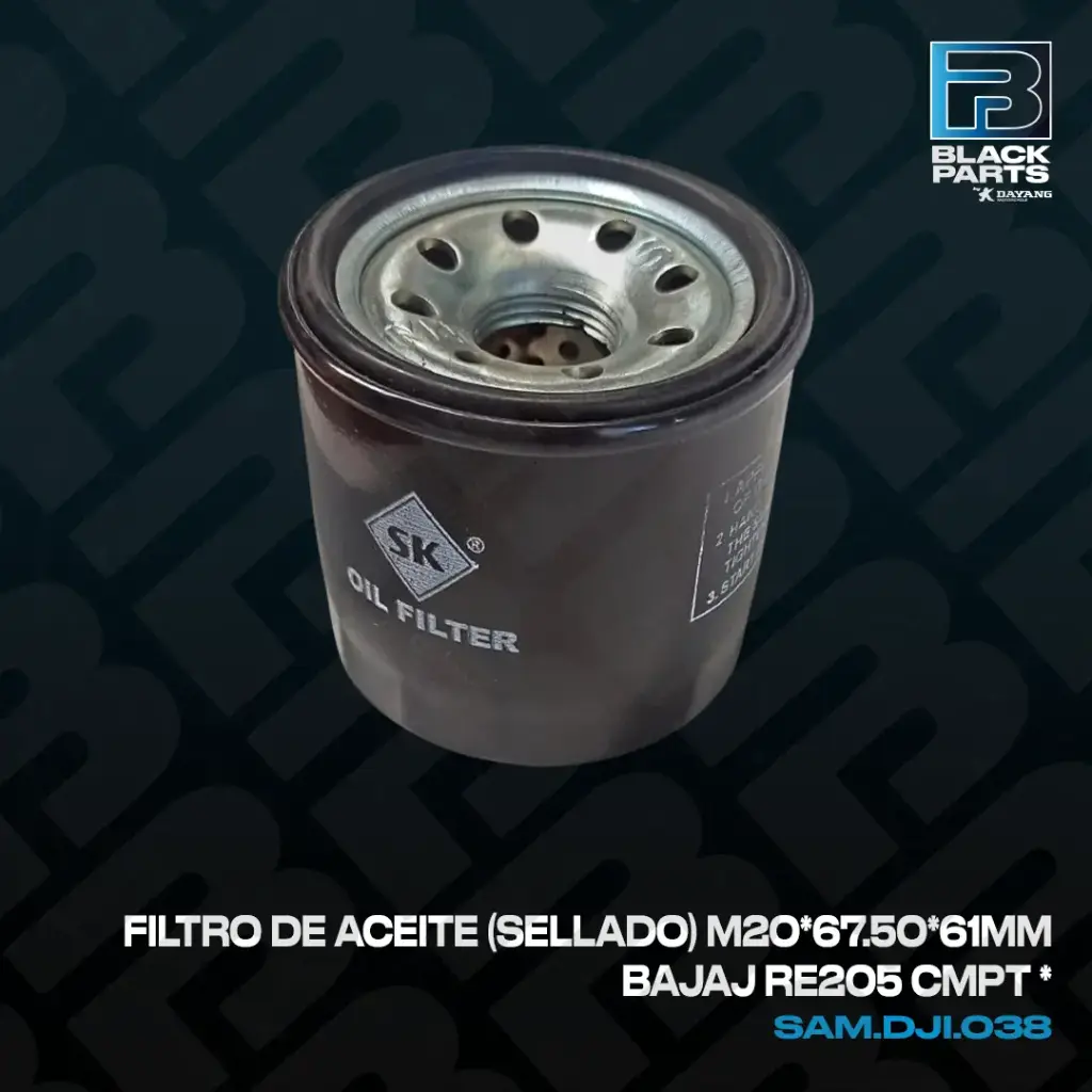 FILTRO DE ACEITE (SELLADO) M2067.5061mm BAJAJ RE205 CMPT 