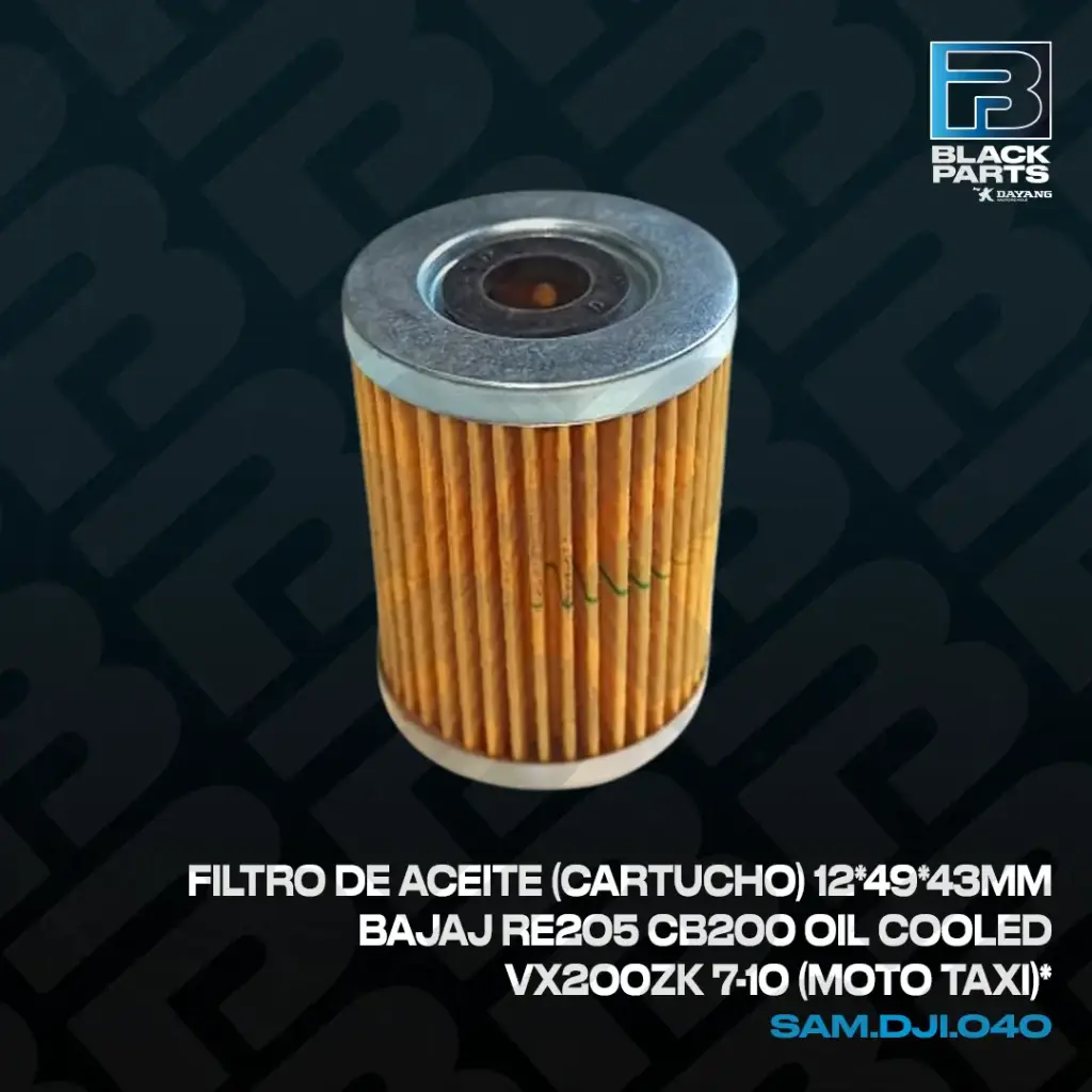 FILTRO DE ACEITE (CARTUCHO) 124943mm BAJAJ RE205 CB200 OIL COOLED VX200ZK 7-10