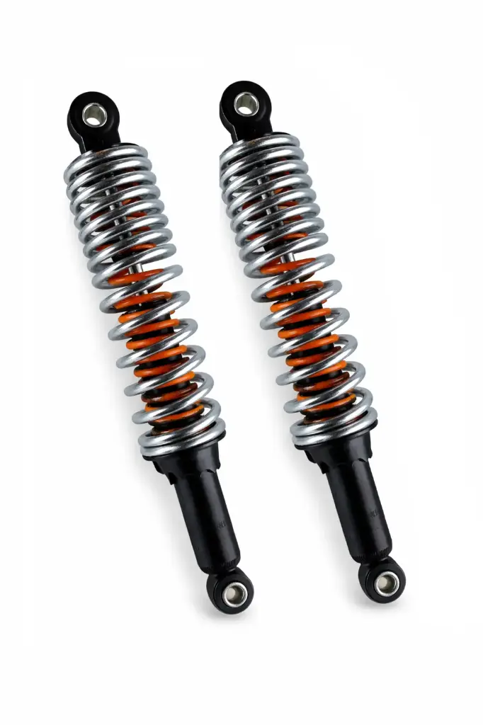 AMORTIGUADOR POSTERIOR BOXER 150 (NEGRO RESORTE CROMADO Y NARANJA LT: 370 mm)