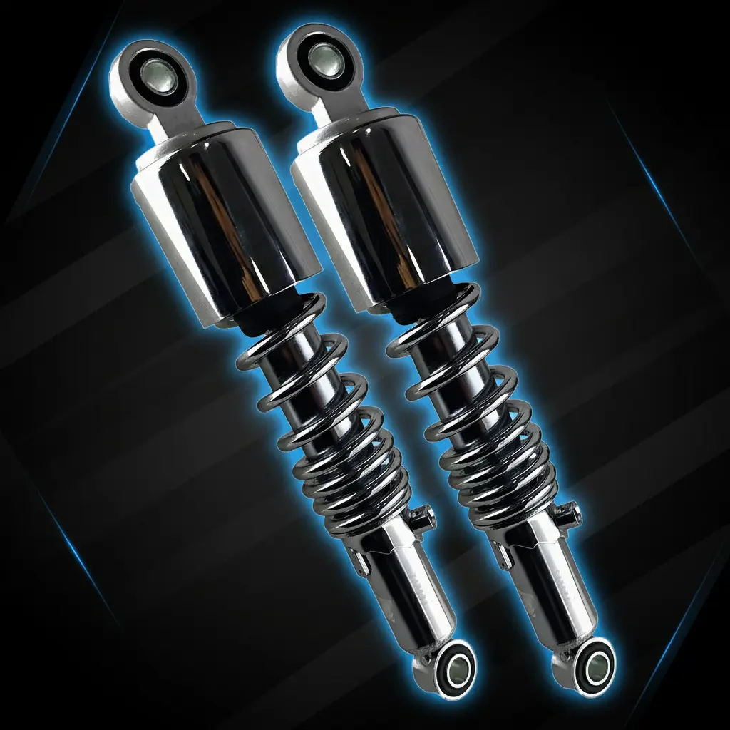 AMORTIGUADOR POSTERIOR I/D GN125 2012 (CROMADO CON RESORTE CROMADO LT: 340 mm)