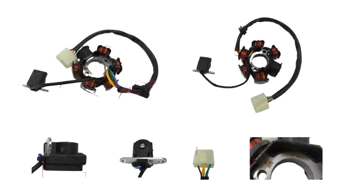 BOBINA DE CORONILLA 5 PIN  XY125-8X (6 MODULOS - 2 HUECOS - 1 PULSER)