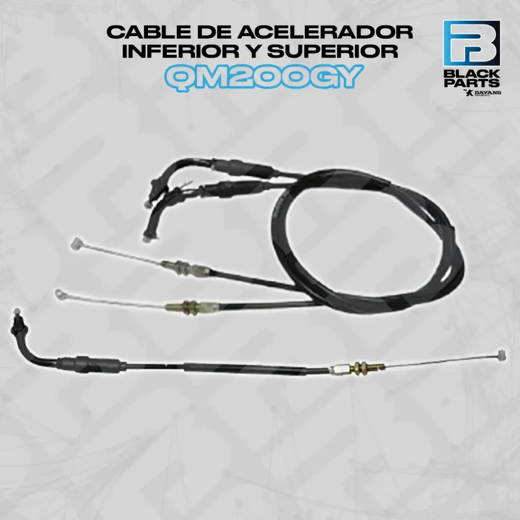 CABLE DE ACELERADOR INFERIOR Y SUPERIOR  QM200GY 2012 (LT.INF: 1025 mm - LT.SUP: 1025 mm)